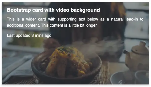 Bootstrap card with video background