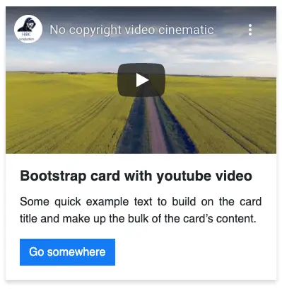 Bootstrap card with youtube video