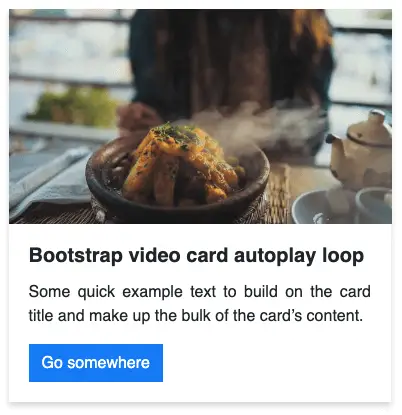 Bootstrap video card autoplay loop