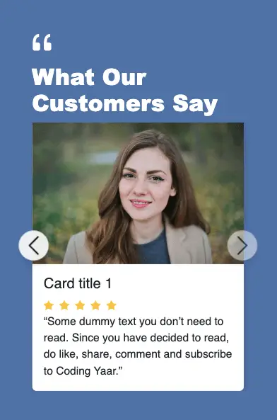 Bootstrap Testimonial Carousel Slider