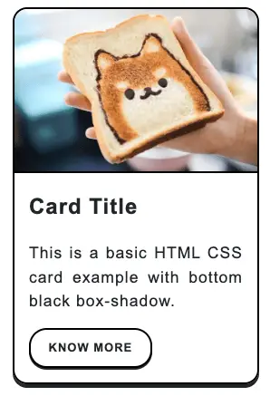 CSS card design #2 (bottom box shadow)